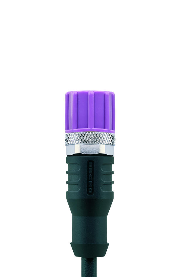 Screw cap, M12 male, violet, QTY 100