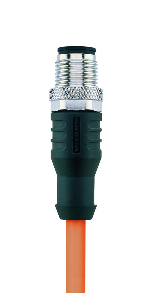 M12, female, straight, 3 poles, M12, male, straight, 3 poles, with LED, sensor-/actuator cable