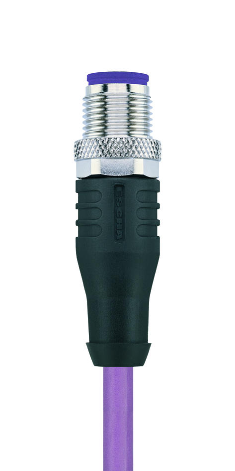 M12, male, straight, 4 poles, B-coded, shielded, Profibus