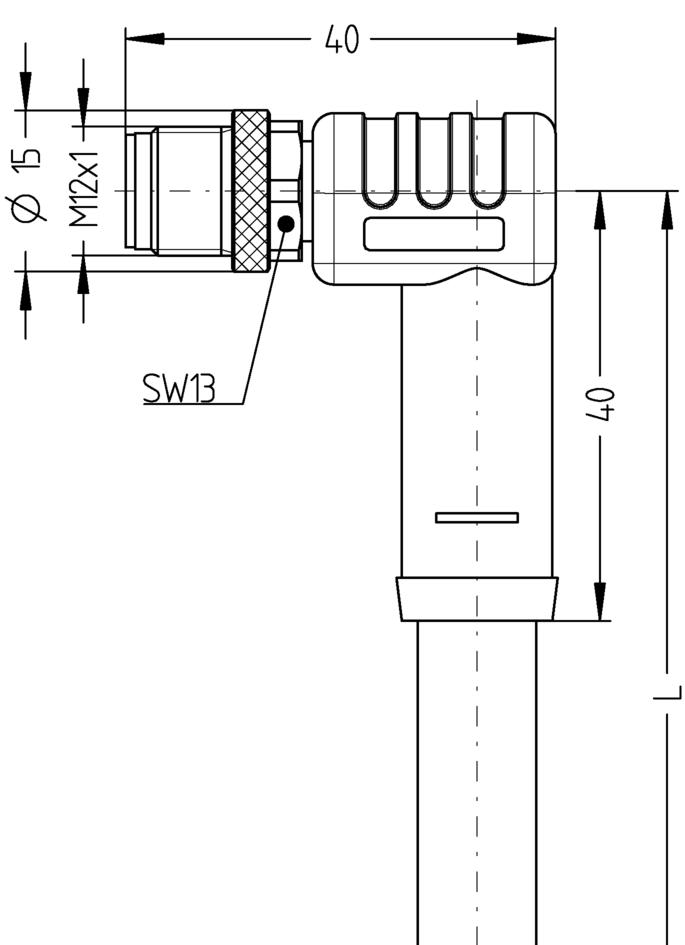 M12, female, angled, 2+PE, S-coded, M12, male, straight, 2+PE, S-coded, POWER