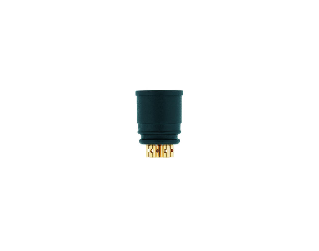 Einbaustecker, M12, Stecker, gerade, 4+PE, Lötanschluss