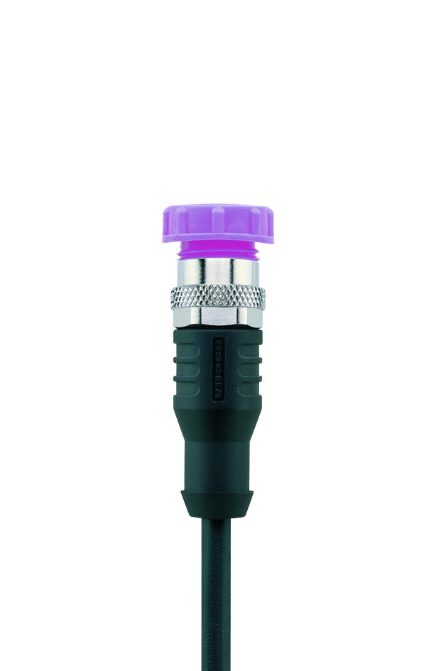 Screw cap, M12 female, violet, QTY 100
