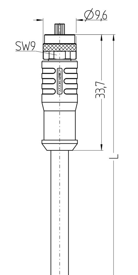 M8, female, straight, 4 poles, M8, male, straight, 4 poles, shielded, Industrial Ethernet