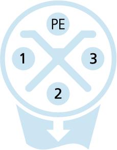 M12, Buchse, gerade, 3+PE, S-codiert, M12, Stecker, gewinkelt, 3+PE, S-codiert, POWER