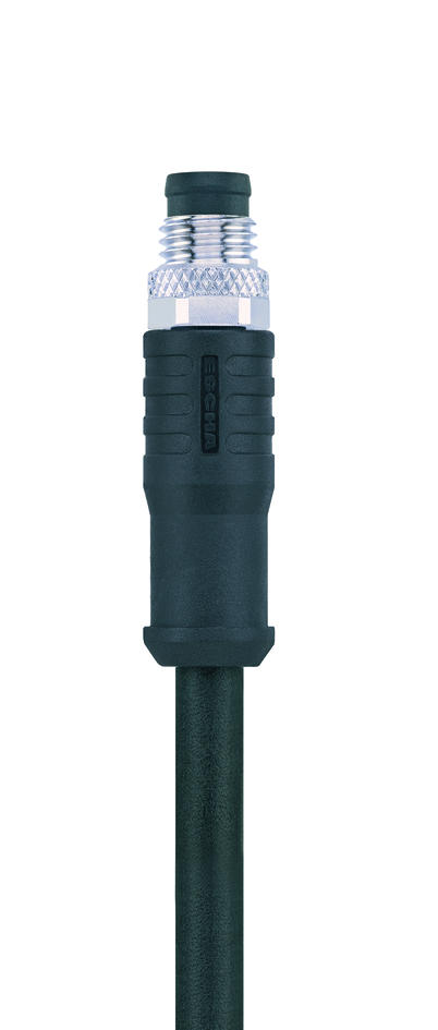 M8, Stecker, gerade, 4-polig, M8, Stecker, gerade, 4-polig, geschirmt, rail approved