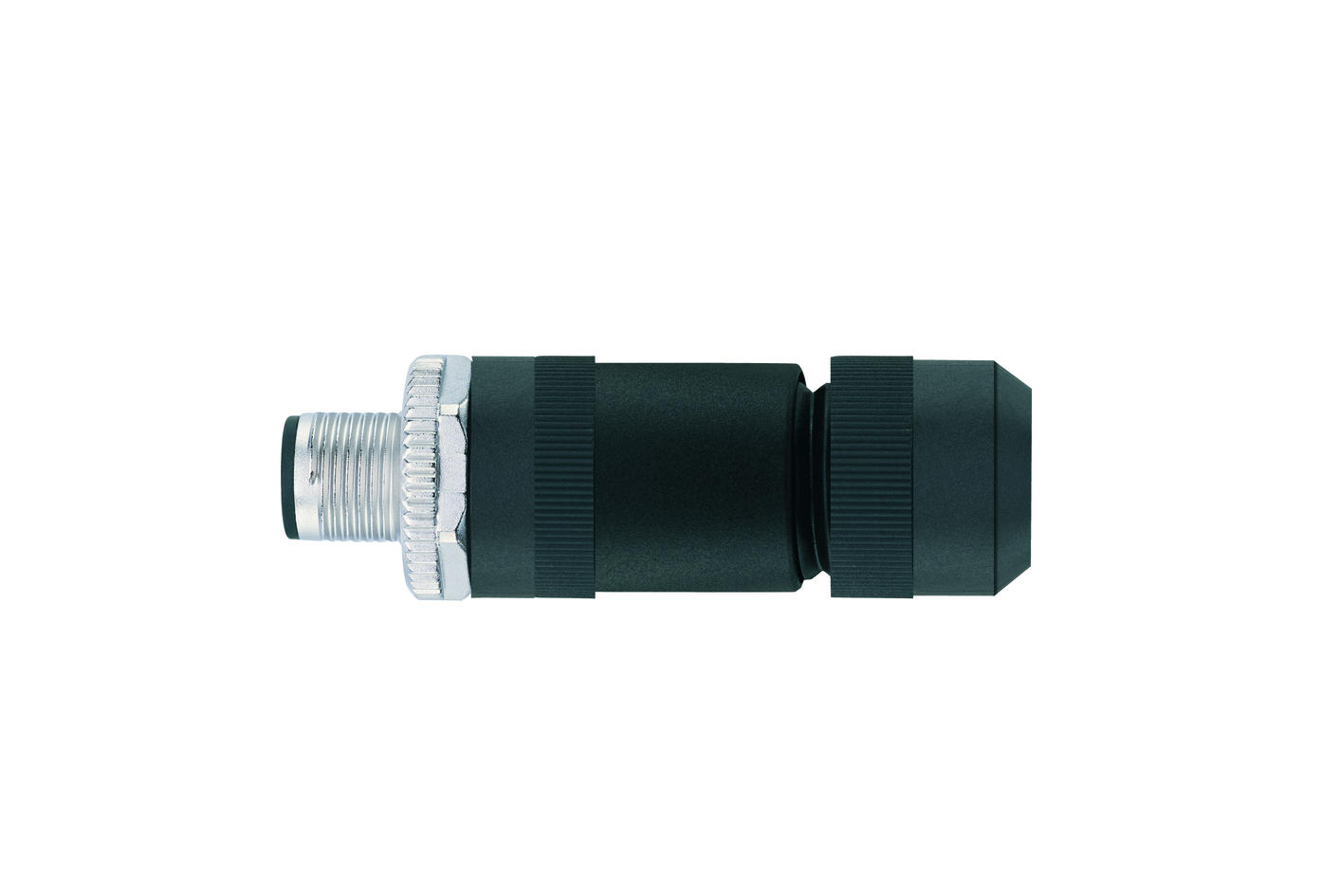 Field-wireable, M12, male, straight, 4+PE, K-coded, screw-/clamp contact, 630V 12A