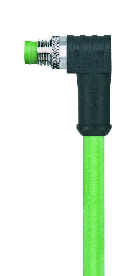 M8, Stecker, gewinkelt, 4-polig, geschirmt, Industrial Ethernet