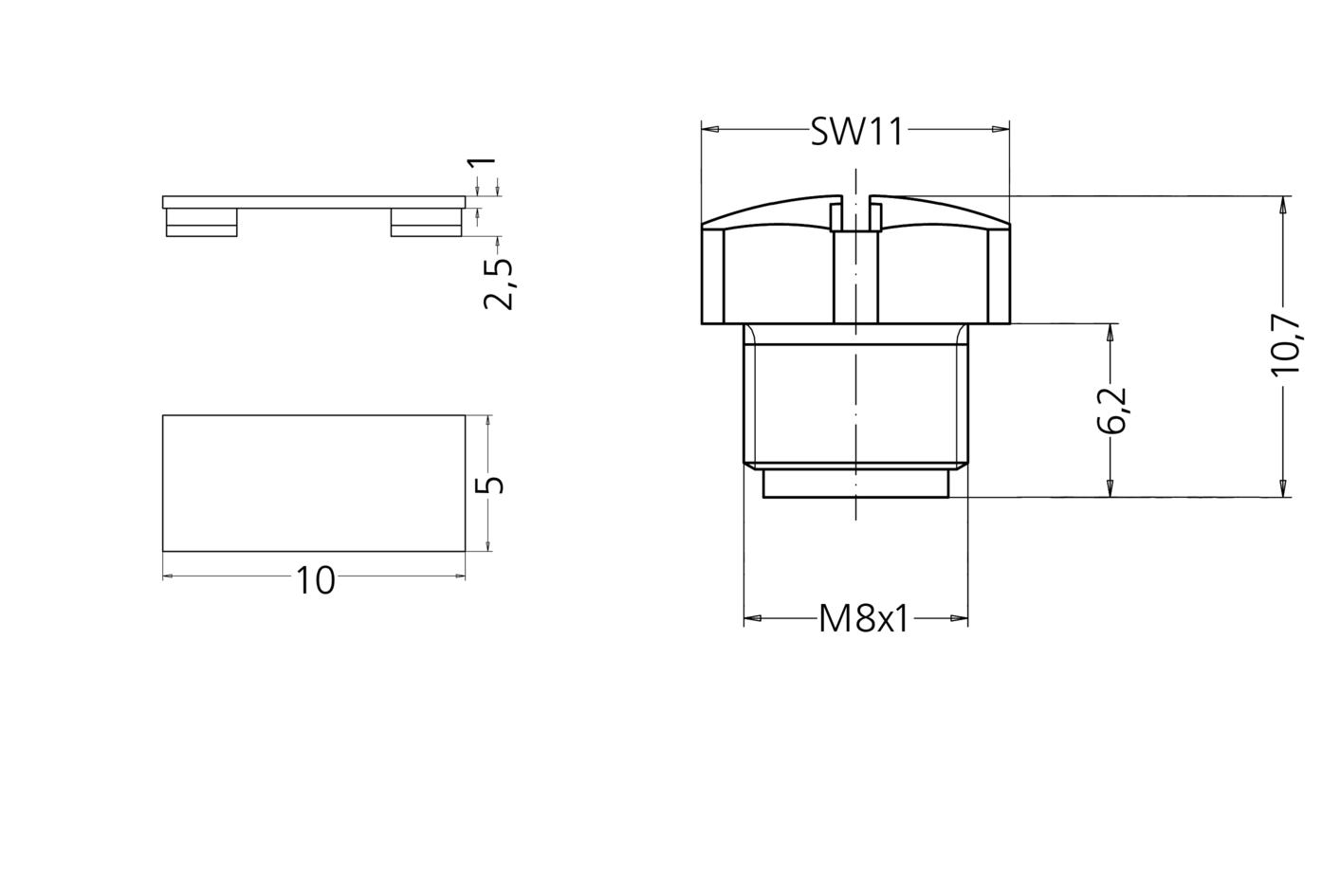 Accessory-set, M8, labels and screw plug