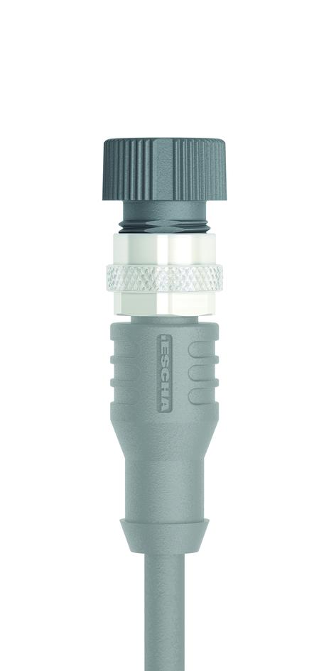 Screw cap, M12 female, grey