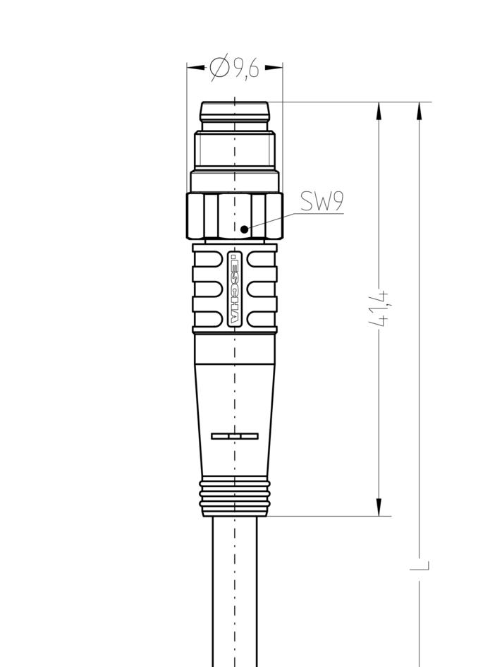 M8, Stecker, gerade, 4+PE, Edelstahl, Sensor-/Aktorleitung