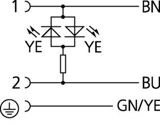 Valve connector, housing style B, 2+PE, sensor-/actuator cable