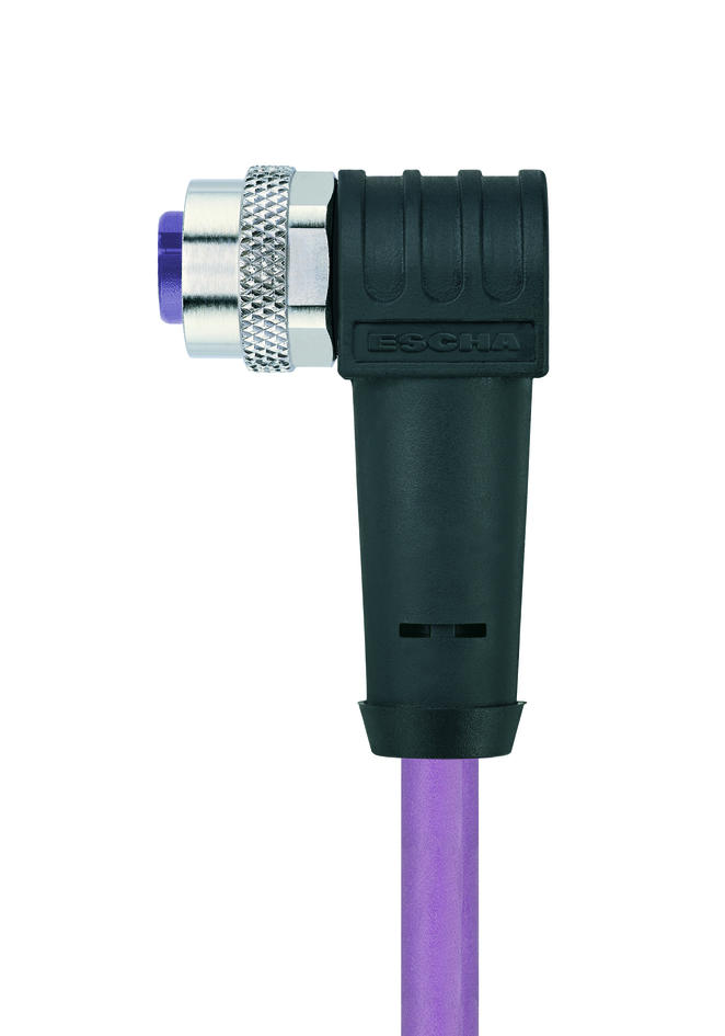 M12, female, angled, 4 poles, B-coded, M12, male, angled, 4 poles, B-coded, shielded, Profibus