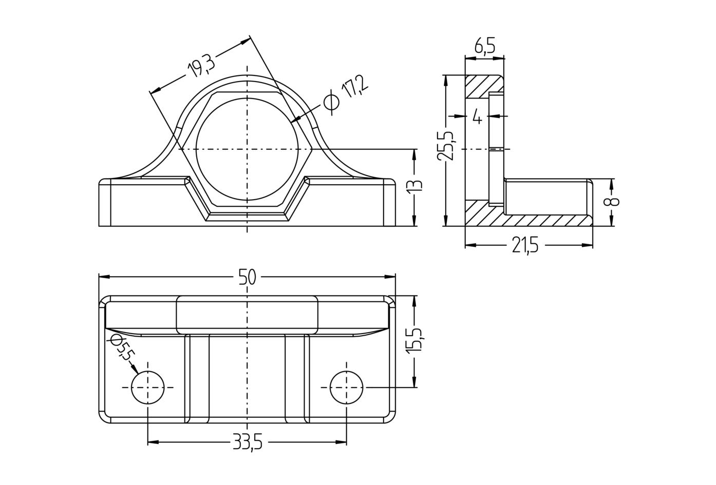 Wall bracket for Industrial Ethernet adapter, QTY 1