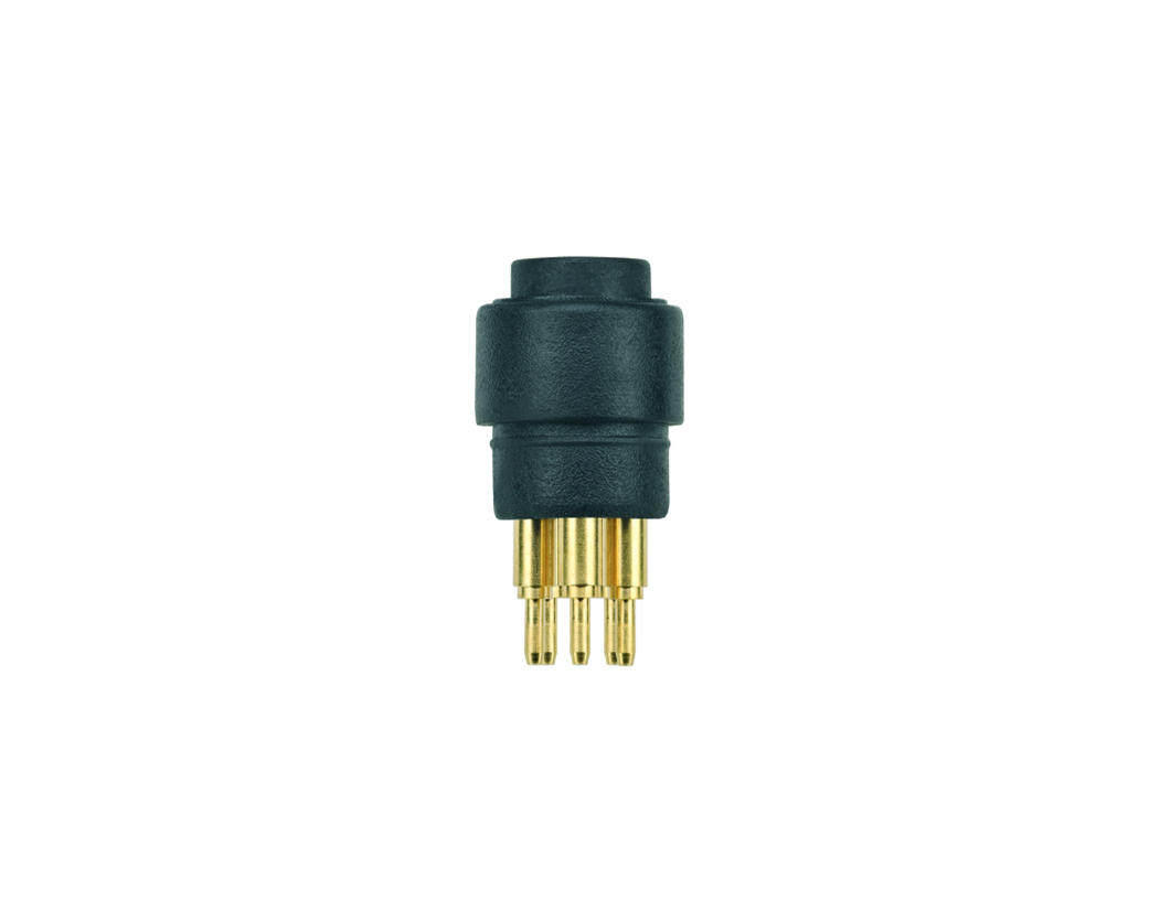 Panel connector, Ø8mm snap, female, straight, 5 poles, print contact
