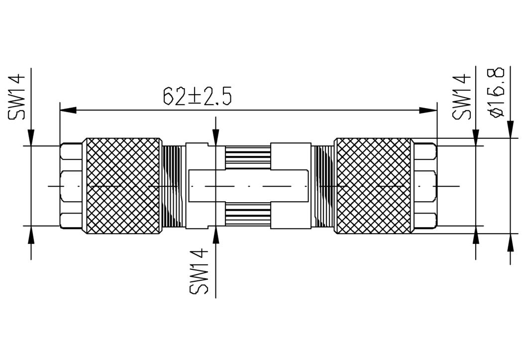 Wiring connector, M12, straight, 8 poles, shielded, Industrial Ethernet