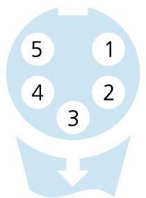 7/8", female, angled, 5 poles, 7/8", male, straight, 5 poles