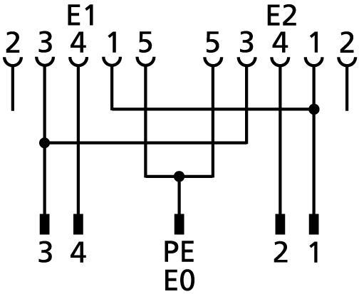 Y-Verteiler, M12, Stecker, gerade, 5-polig, M12, Buchse, gerade, 5-polig, M12, Buchse, gerade, 5-polig