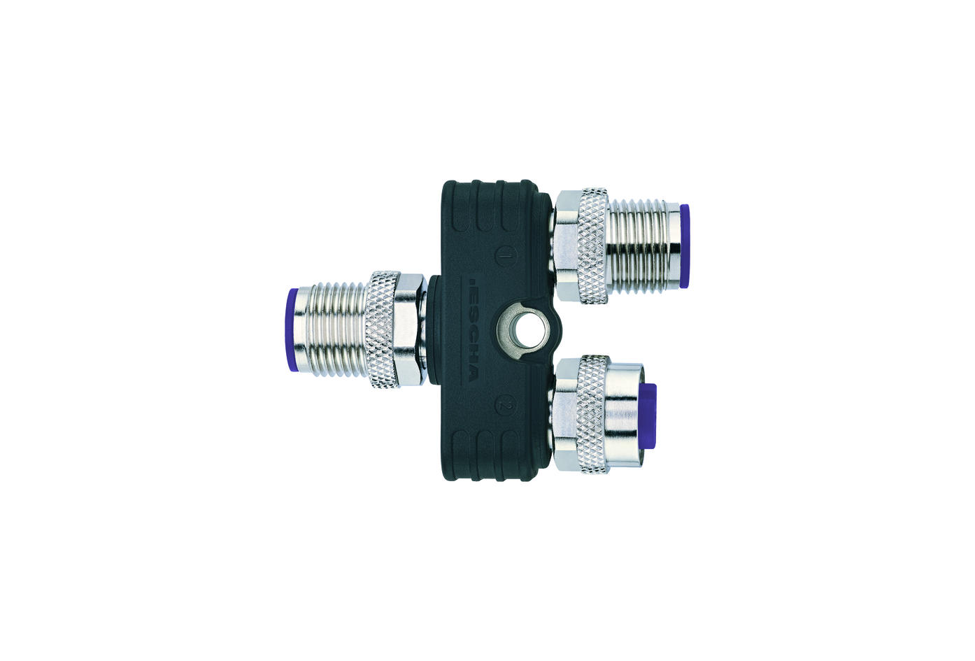 Y-splitter, M12, male, straight, 5 poles, B-coded, M12, male, straight, 5 poles, B-coded, M12, female, straight, 5 poles, B-coded, shielded, Profibus