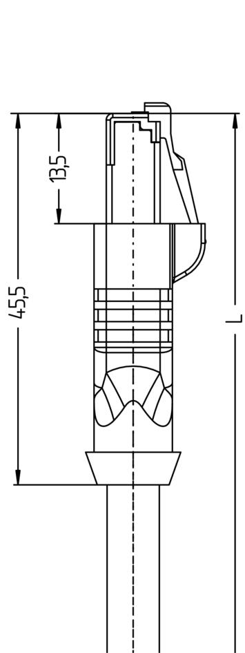 法兰 延长电缆 连接电缆, M12, 母头, 直型, 4针脚, D-编码, RJ45, 公头, 直型, 屏蔽, 铁路认证