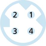 M8, Buchse, gerade, 4-polig, D-codiert, M8, Stecker, gerade, 4-polig, D-codiert, geschirmt, Industrial Ethernet