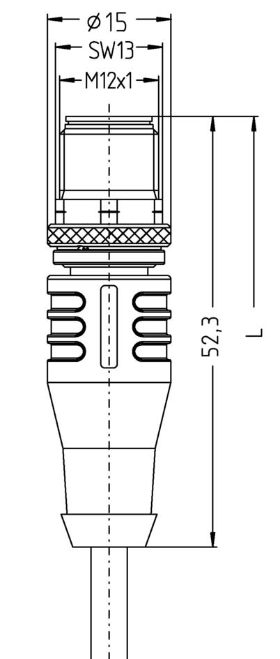 M12, female, angled, 4 poles, D-coded, M12, male, straight, 4 poles, D-coded, shielded, Industrial Ethernet 100 MBit/s