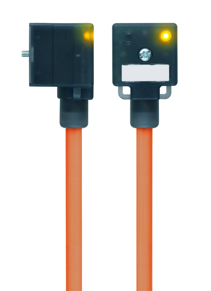 Ventilstecker, Bauform A, 2+PE gebrückt, M12, Stecker, gerade, 4+PE, Transildiode